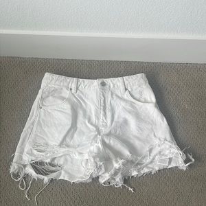 White Jean Shorts